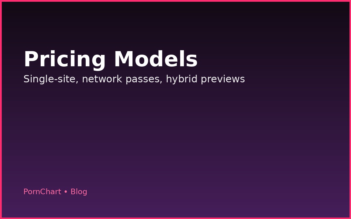 Pricing models for porn networks